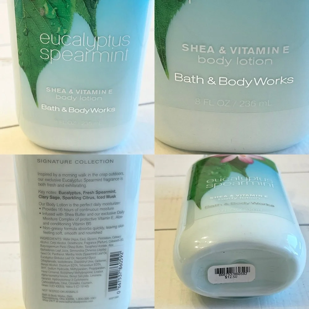 Bath & Body Works Eucalyptus Spearmint Body Lotion with Shea Butter & Vitamin E
